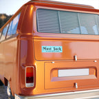 Anti Tailgating Bumper Sticker "Must Suck to Always Be in a Hurry" Retro Aqua Decal - Flower